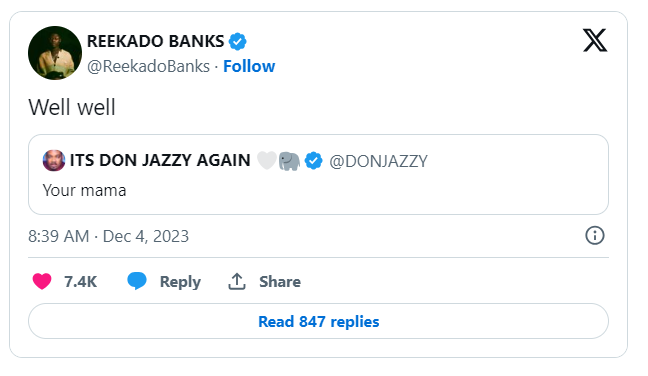 "No wonder you're lonely" - Don Jazzy fumes as man accuses him of being stingy; Reekado Banks reacts