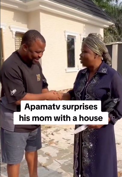 Apama shares his mother's genuine excitement after gifting her a new house for Christmas