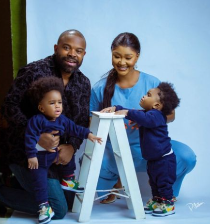 Gabriel Afolayan and family spread Christmas joy with adorable family photo