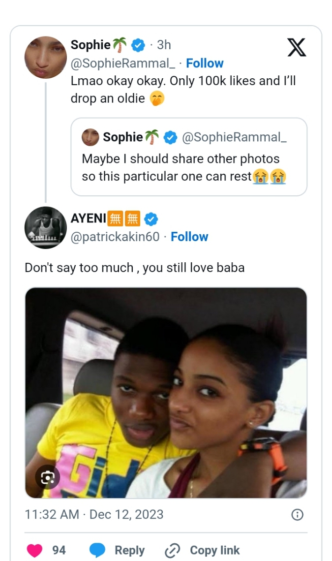 You still love him - Netizens react to Wizkid's ex-lover, Sophie Rammal's comment on old photos with singer