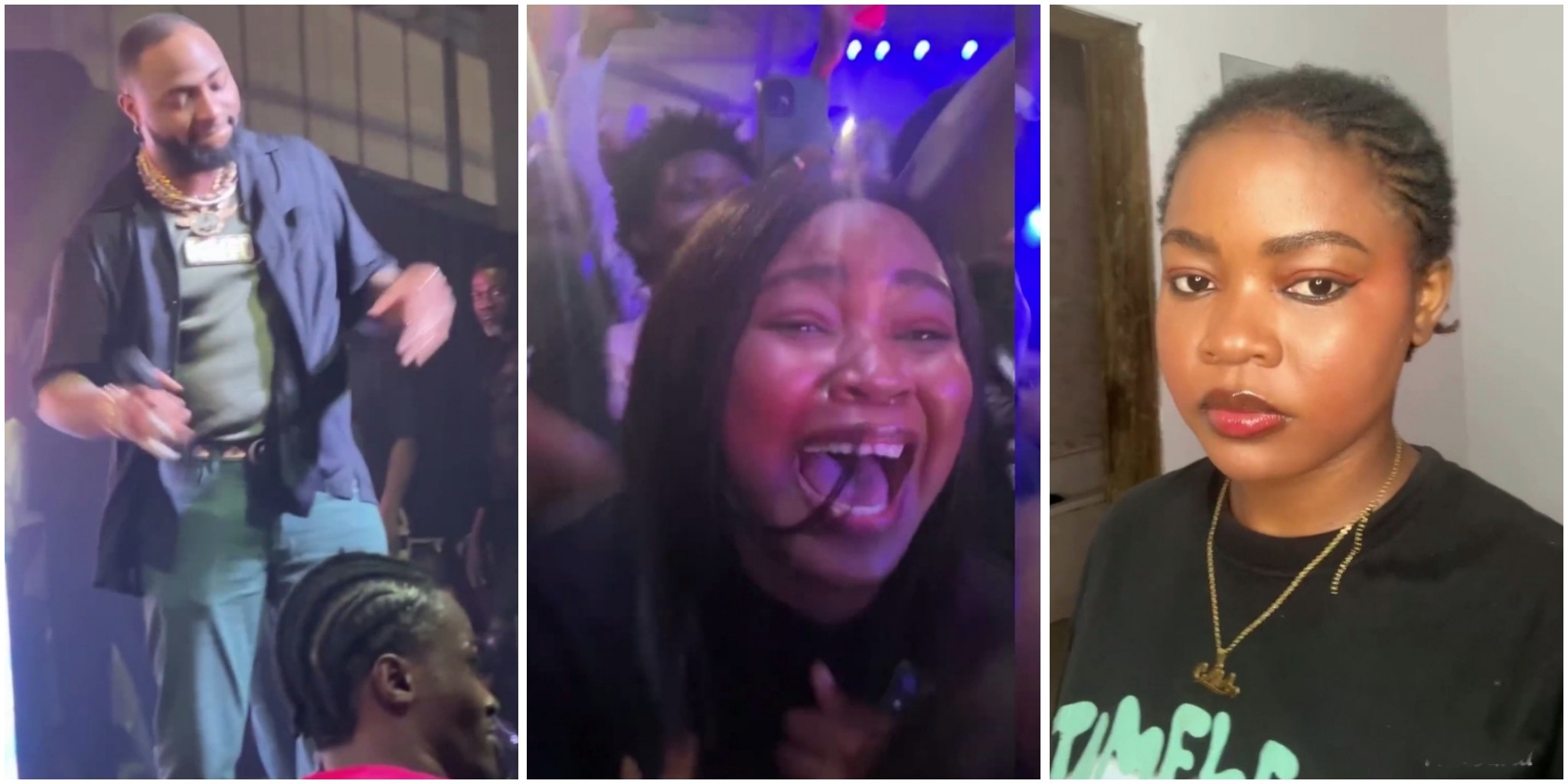 Lady, Davido gifted N2M, lets out screams of joy as she watches singer perform live for the first time- VIDEO