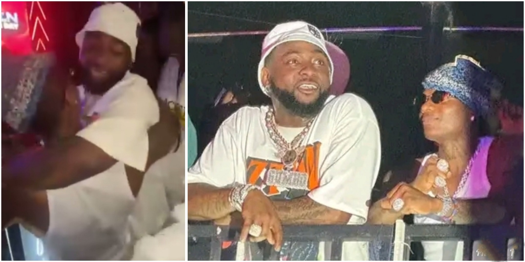 OBO rush grab him- Reactions trail clip of Davido stopping WizKid from trading blows with fan at beach party