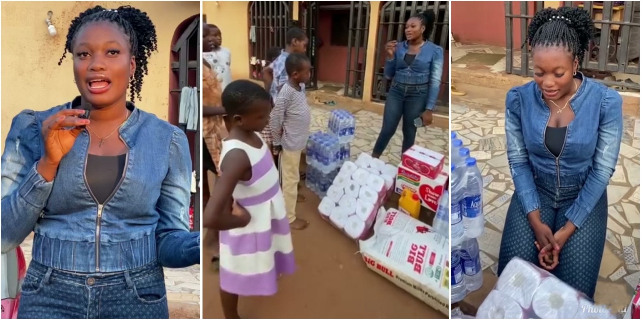 Ifedi Sharon blesses Orphanage home with gifts, shares news of her admission to tertiary institution