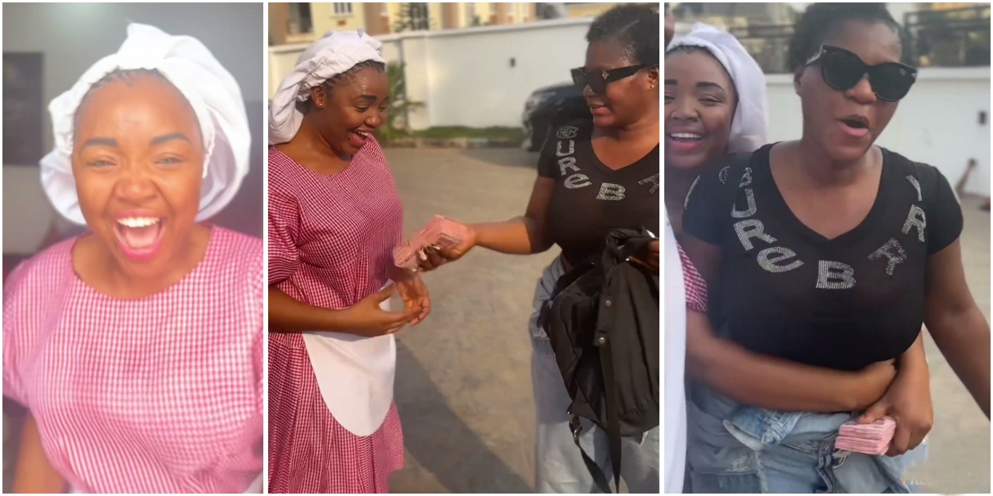 Ekene Umenwa leaps for joy as Destiny Etiko gifts her cash to support her first movie production