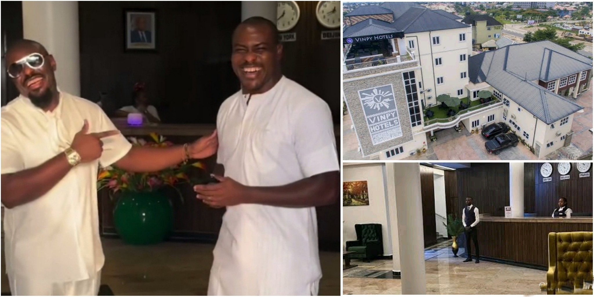 Jim Iyke visits Super Eagles legend, Vincent Enyeama’s newly opened 5-star hotel in Akwa Ibom