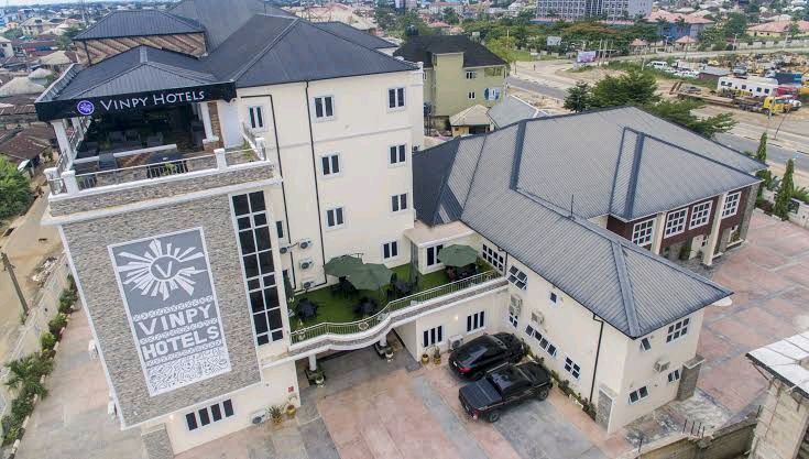 Jim Iyke visits Super Eagles legend, Vincent Enyeama's newly opened 5-star hotel in Akwa Ibom