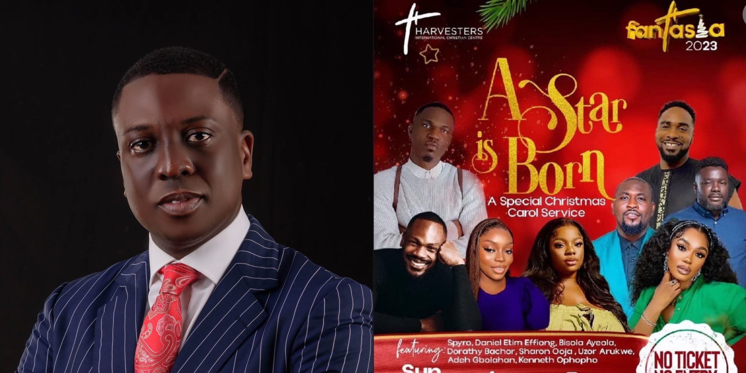 Outrage as Pastor Bolaji invites Spyro, actors, BBN stars to perform at church’s Christmas Carol [VIDEO]