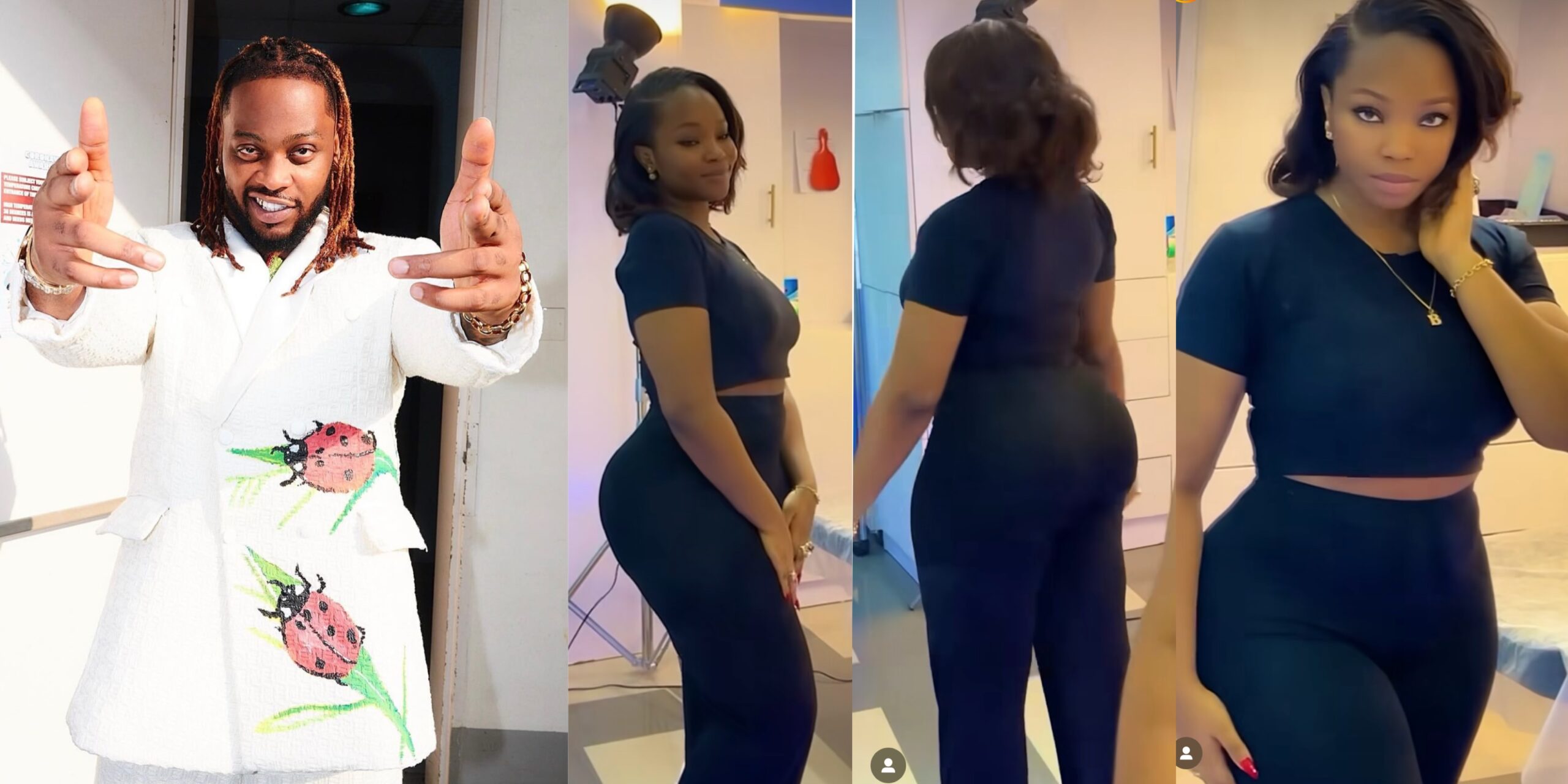 BBNaija’s Bambam sparks cosmetic surgery rumour as she flaunts curvy bod, Teddy A reacts [VIDEO]