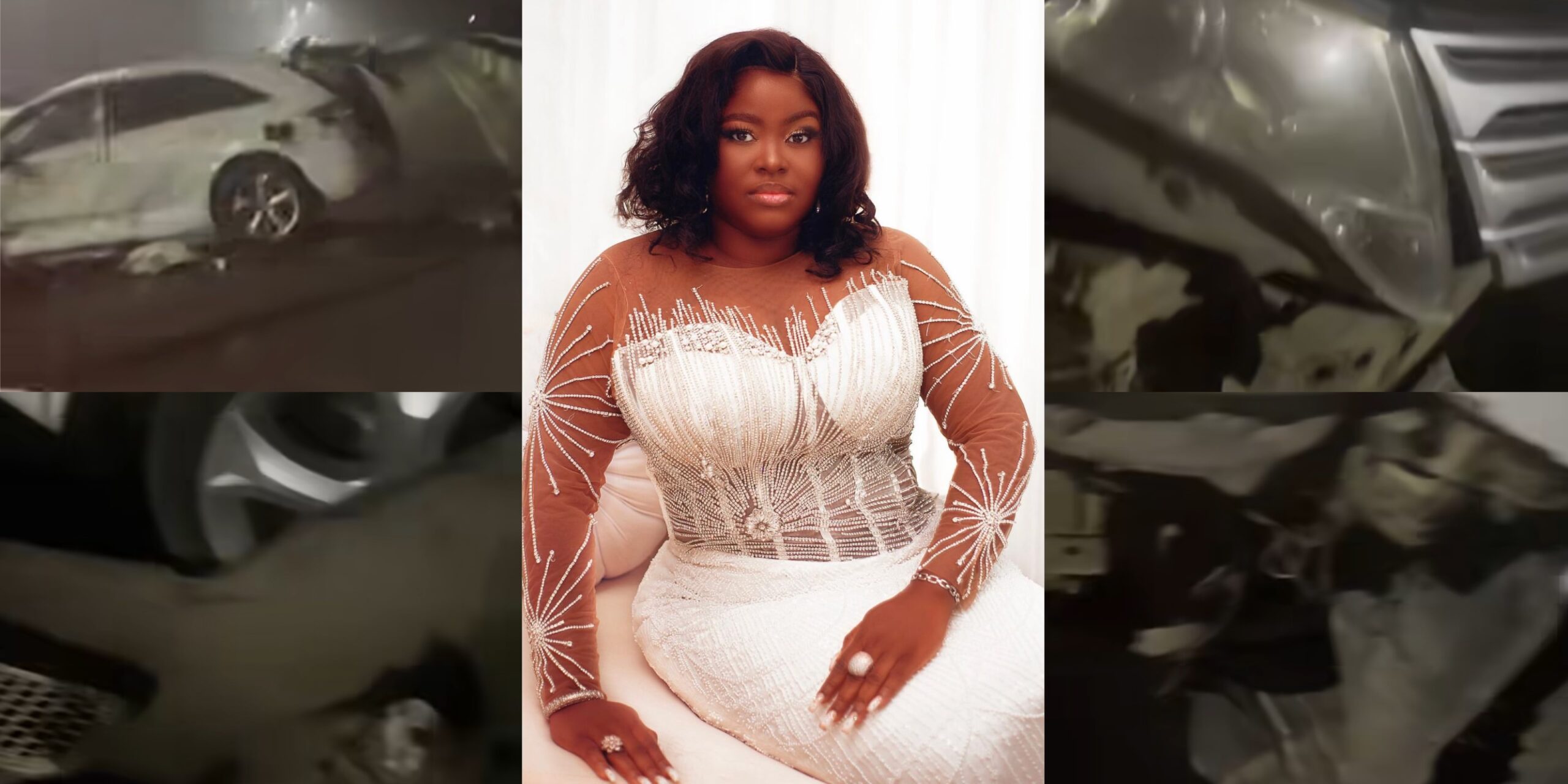 Bukola Arugba narrowly escapes death following ghastly car accident [VIDEO]