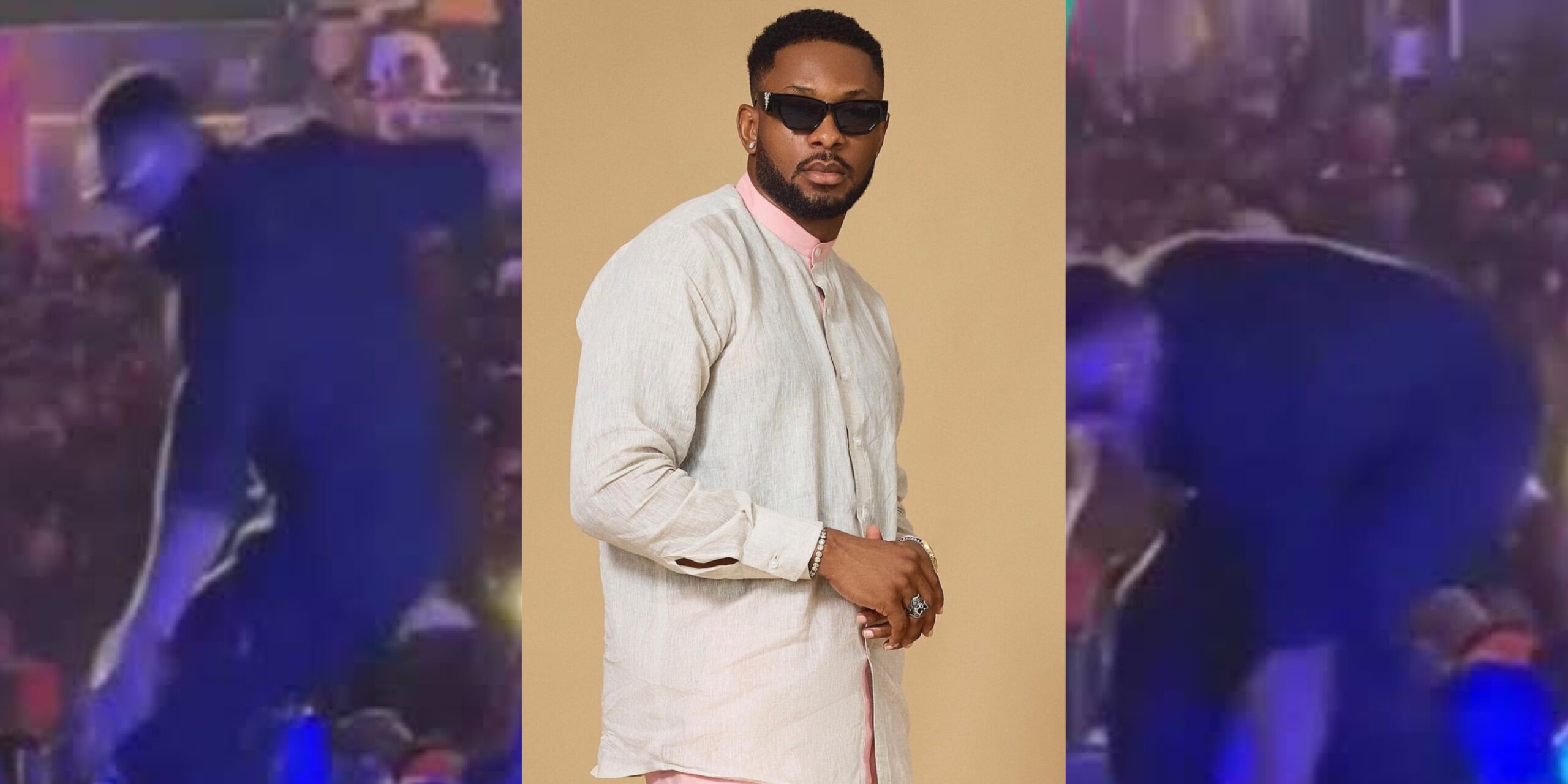 BBNaija’s Cross breaks silence following drastic fall off stage [VIDEO]