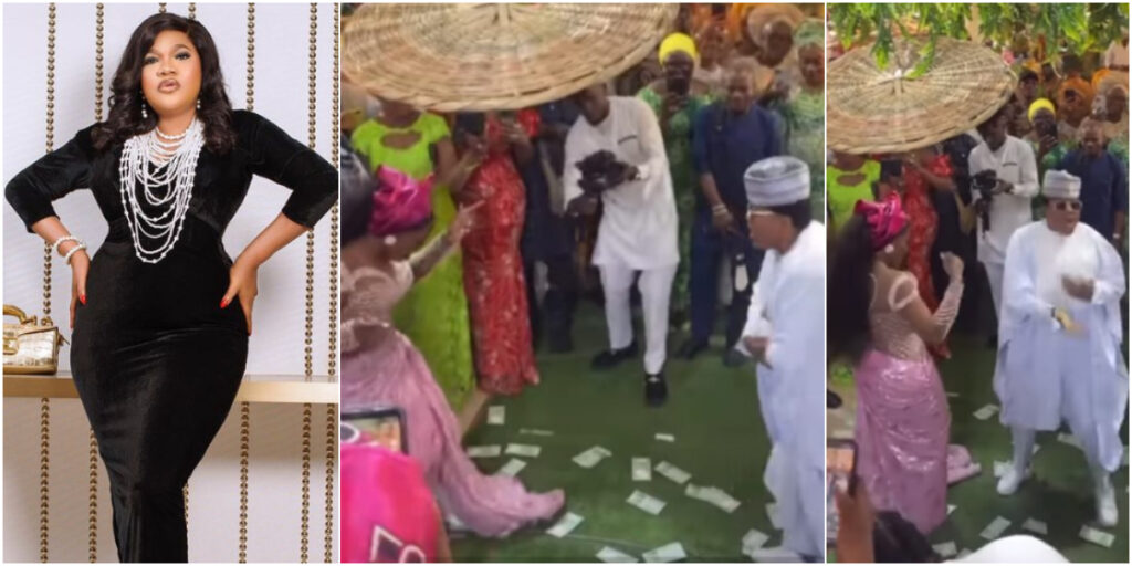 Toyin Abraham steals the spotlight with her lively dance-off at Kunle Remi's wedding against bridesmaids