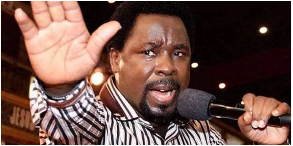 Nigerians dig up old video of late TB Joshua engaging in heated argument with alleged lucifer