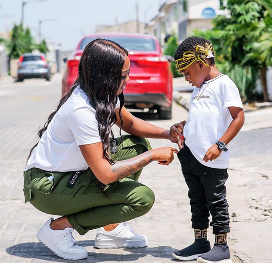  Tiwa Savage unveils striking resemblance with son in throwback photo