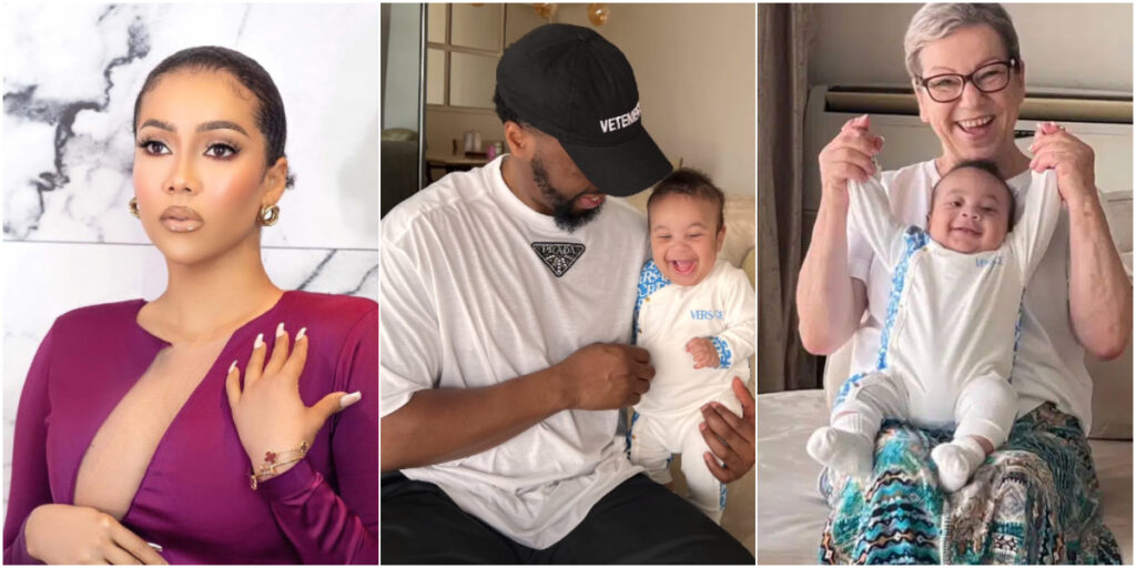 BBNaija Maria Chike shares heartwarming photos of her four-month-old son with her lover and grandma