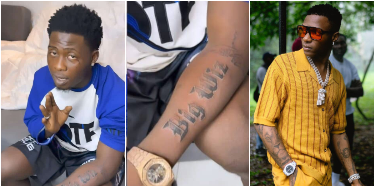 GOE causes buzz online as he tattoos Wizkid’s name on his arm