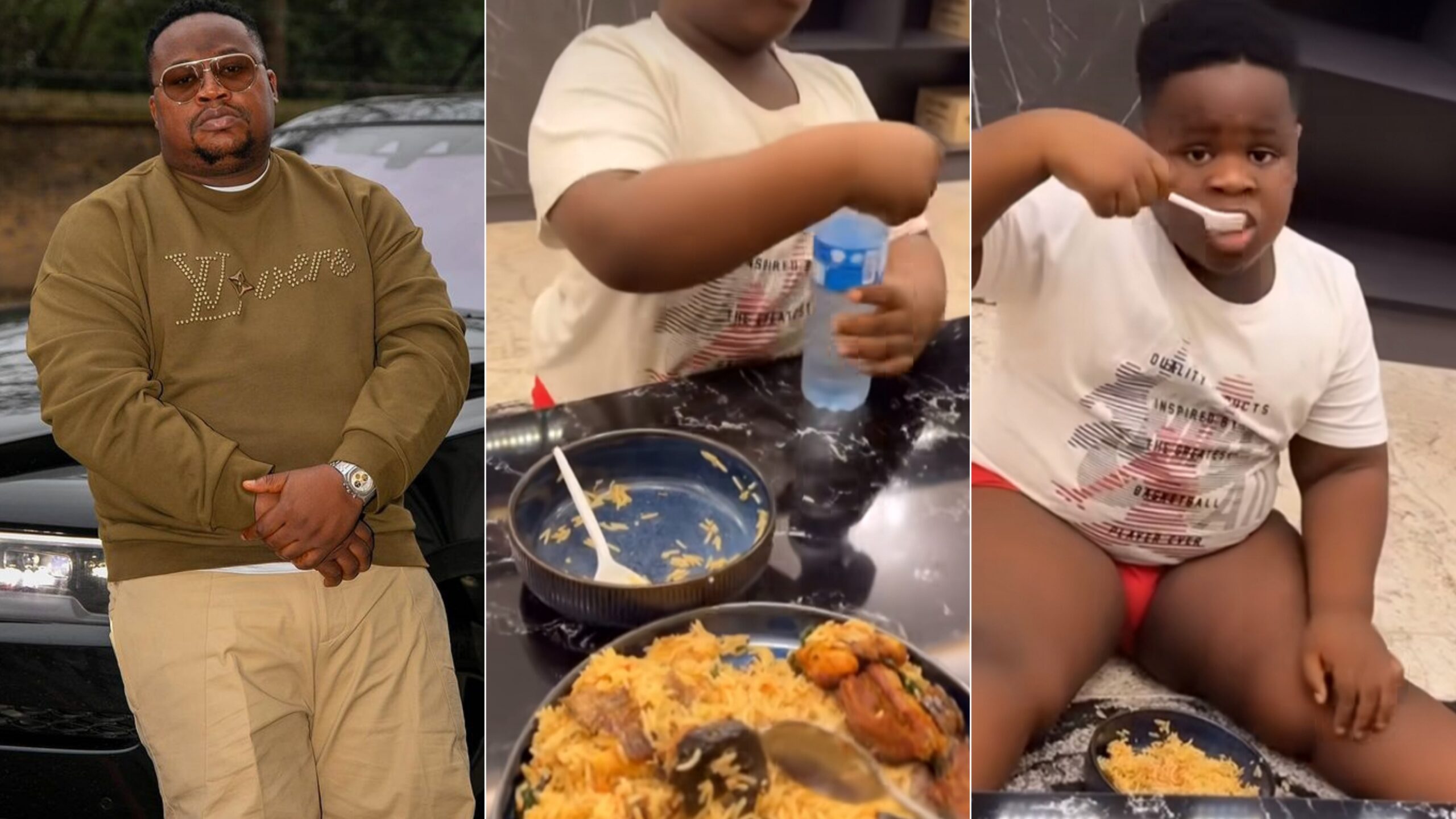 Cubana Chief Priest shares video of his son struggling for food.