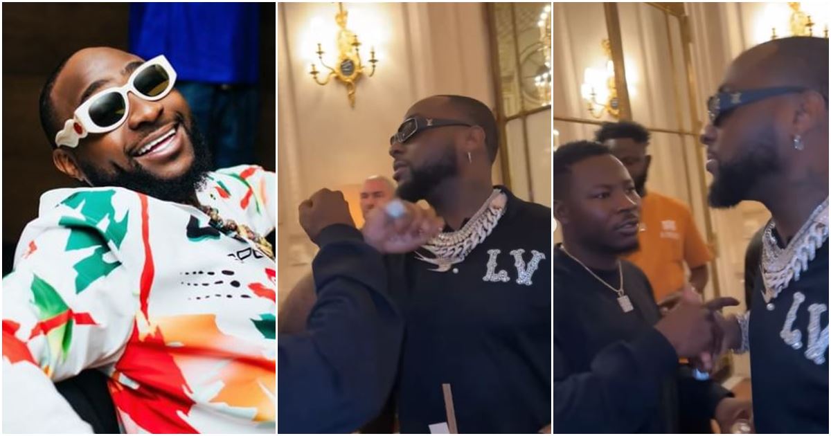 Davido’s handshake with ‘man in black’ sparks reactions