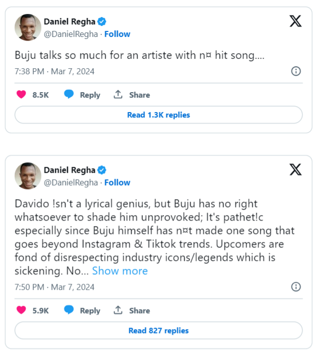 Daniel Regha slams BNXN over controversial Davido remarks