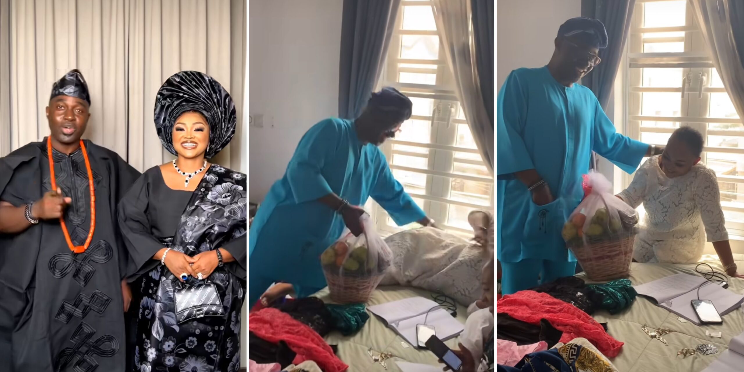 Alhaji no fast? – moment Mercy Aigbe’s hubby tapped her backside during ramadan raises eyebrows [VIDEO]