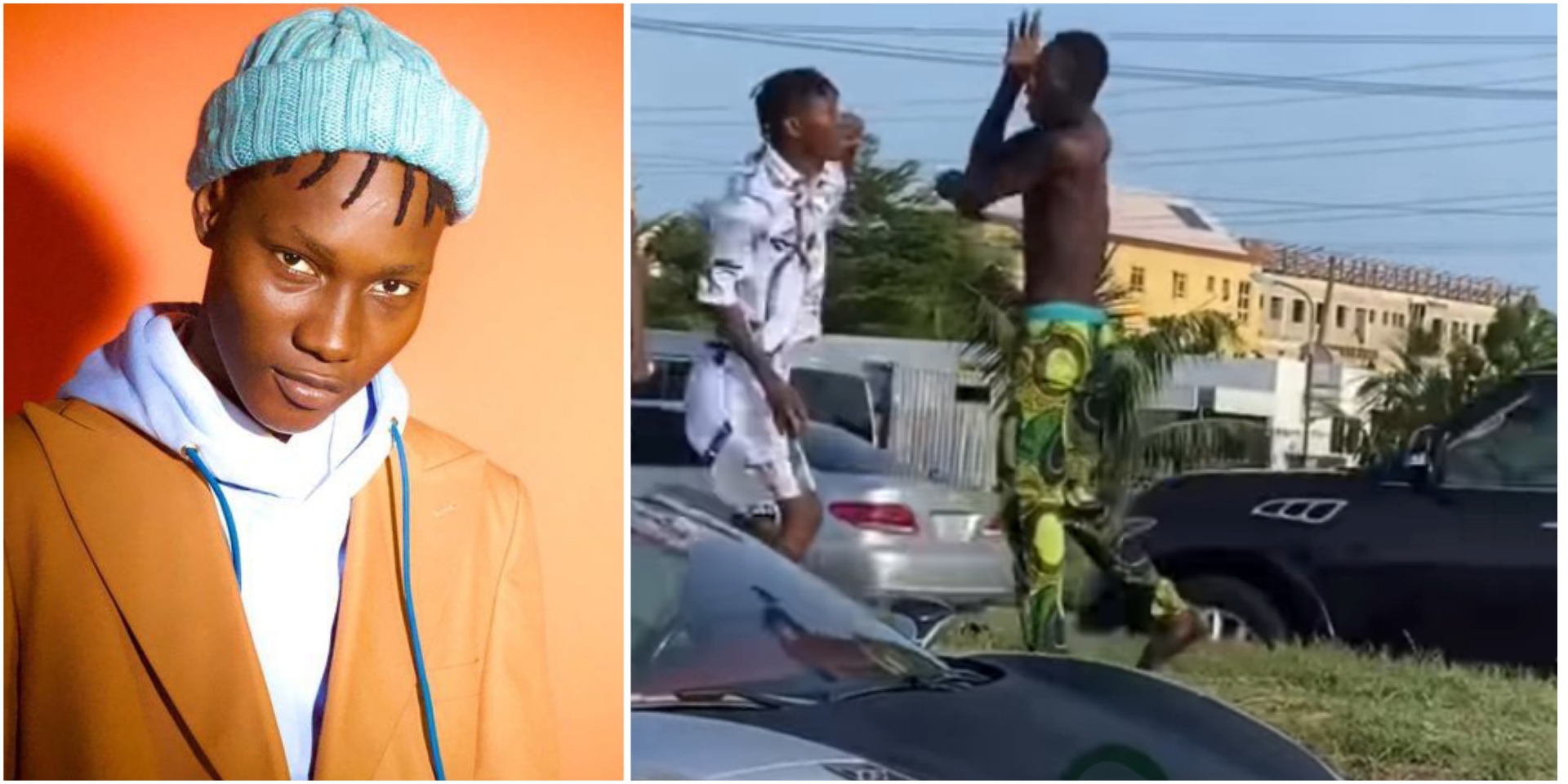 Moment Zinoleesky punches bus driver who reportedly begged him for money in Lagos -VIDEO