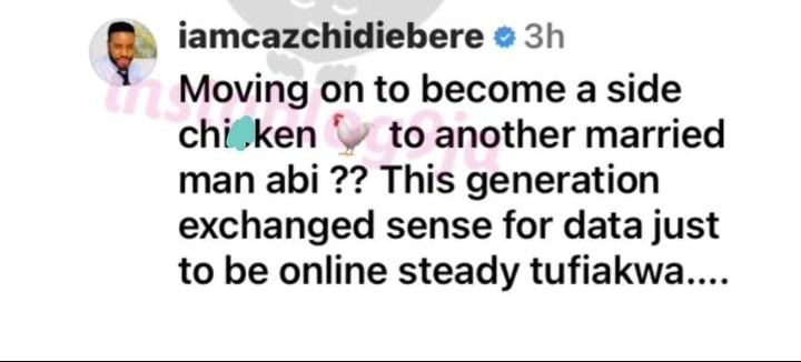 “Moving on to become a side chic to another married man abi?” – Actor Caz Chidiebere blast Mabel Makun