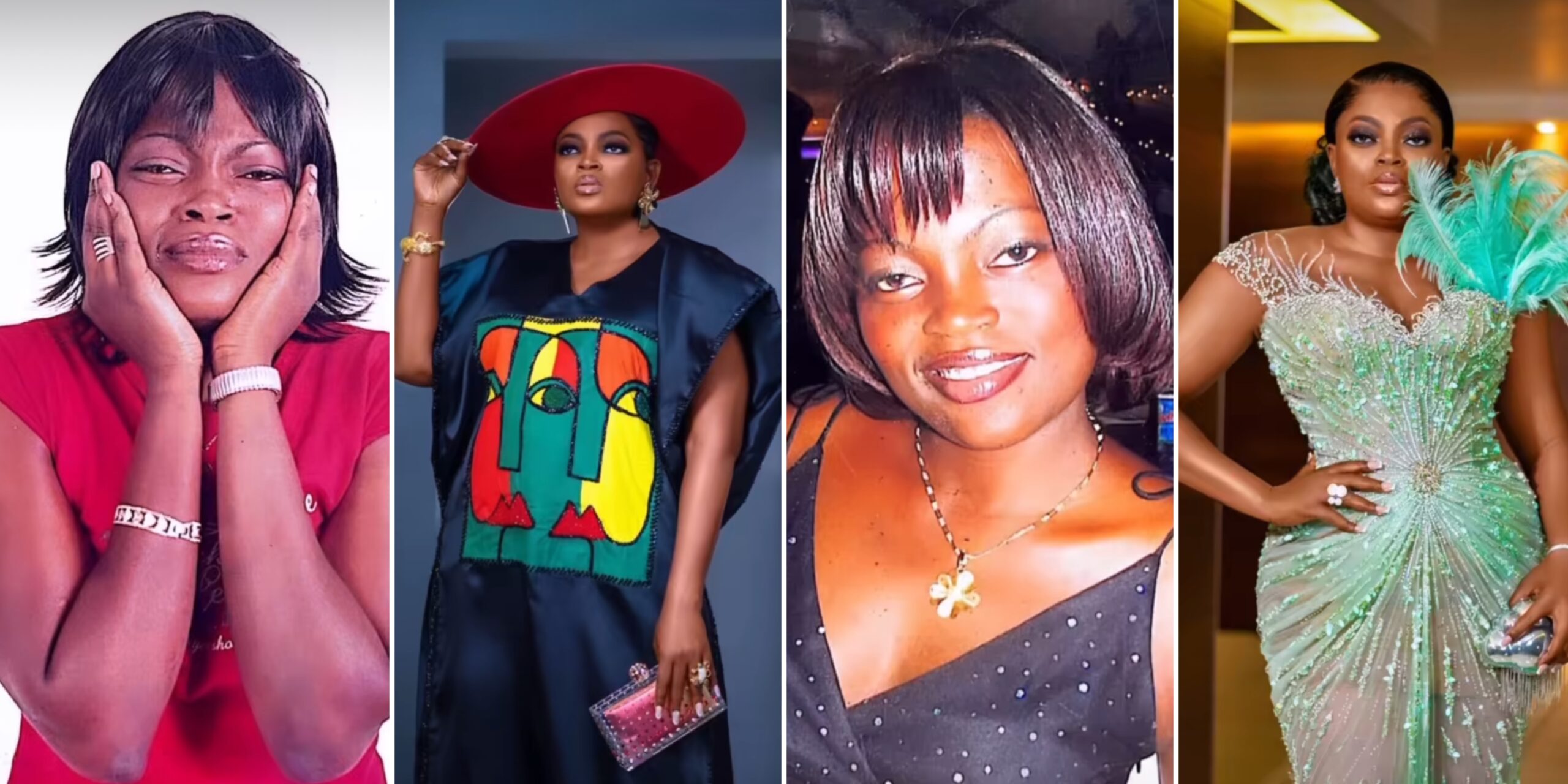 Funke Akindele debunks rumours of bleaching her skin, shares throwback photos to back claim