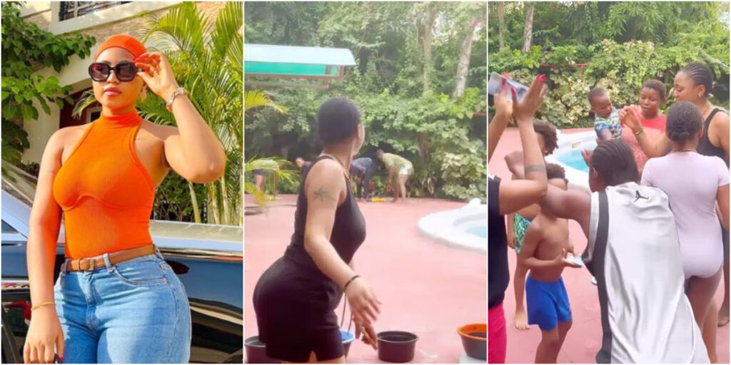 Regina Daniels brings family together for entertaining games session