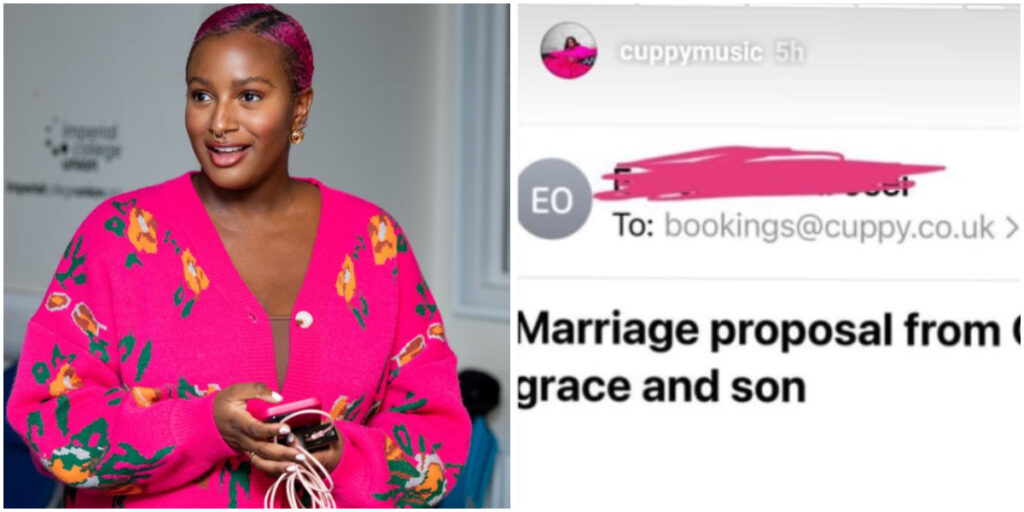 DJ Cuppy sparks speculation with unique marriage proposal from secret admirer