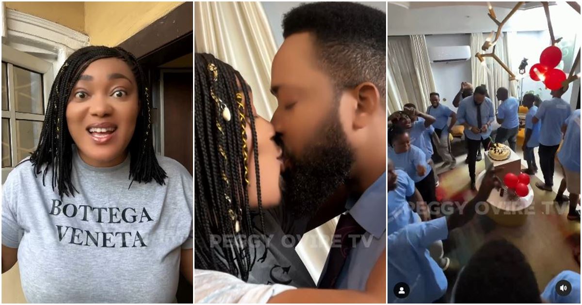 Peggy Ovire throws surprise birthday party for husband, Freddie Leonard amid marital crisis rumours -VIDEO