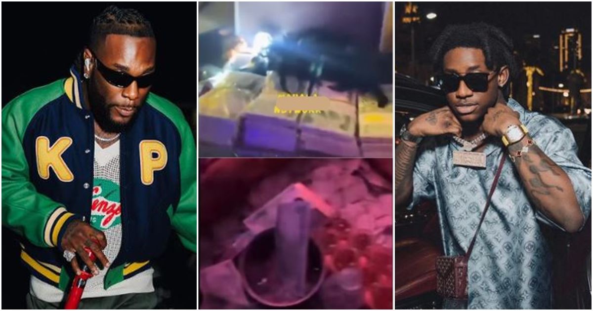 “Dem dey find EFCC trouble”- Netizens react as Burna Boy and Shallipopi chill off at club, money rains -VIDEO