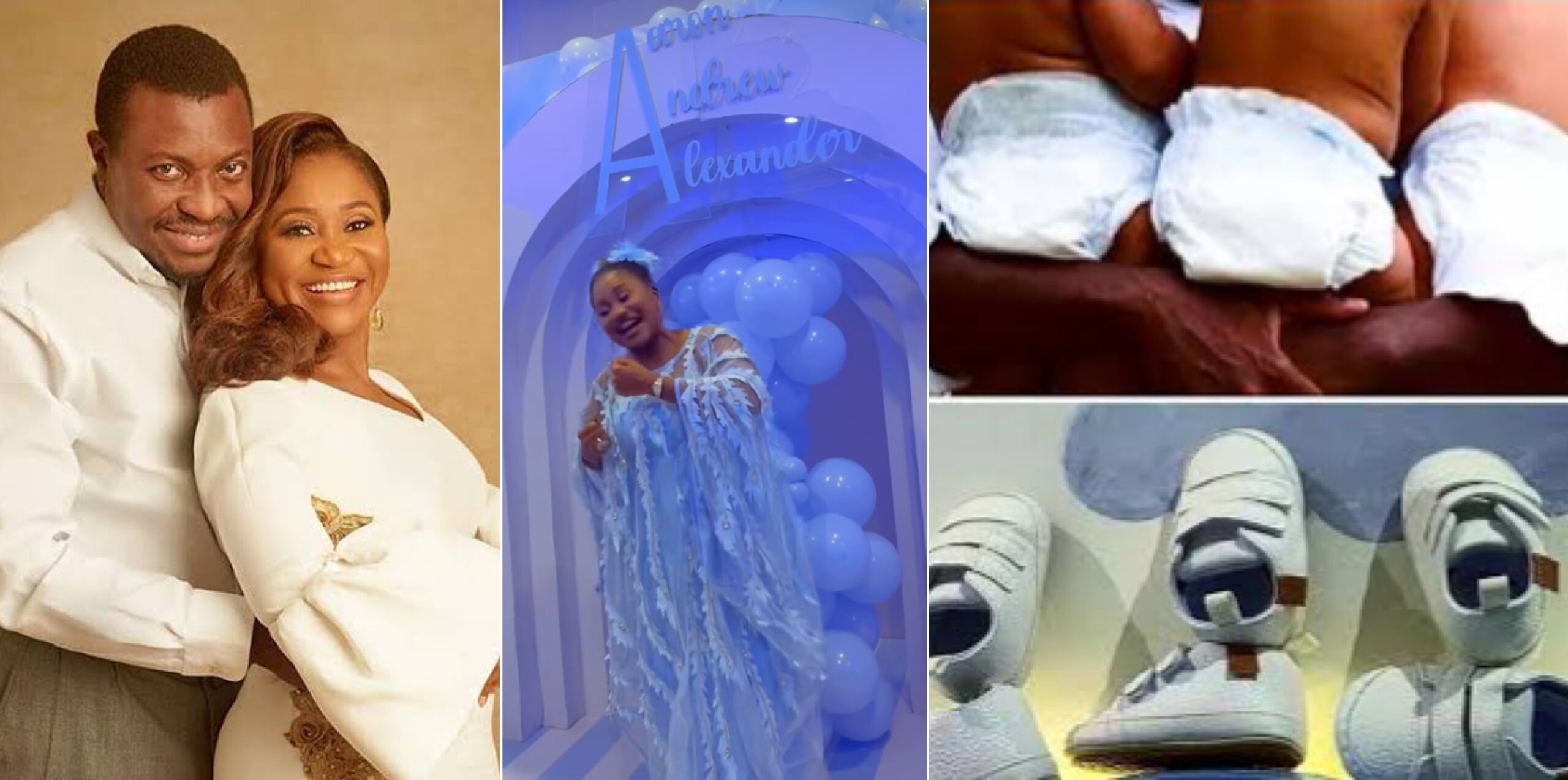 It was not April Fool – thrill as Ali Baba and wife dedicate their triplets in church [VIDEO]