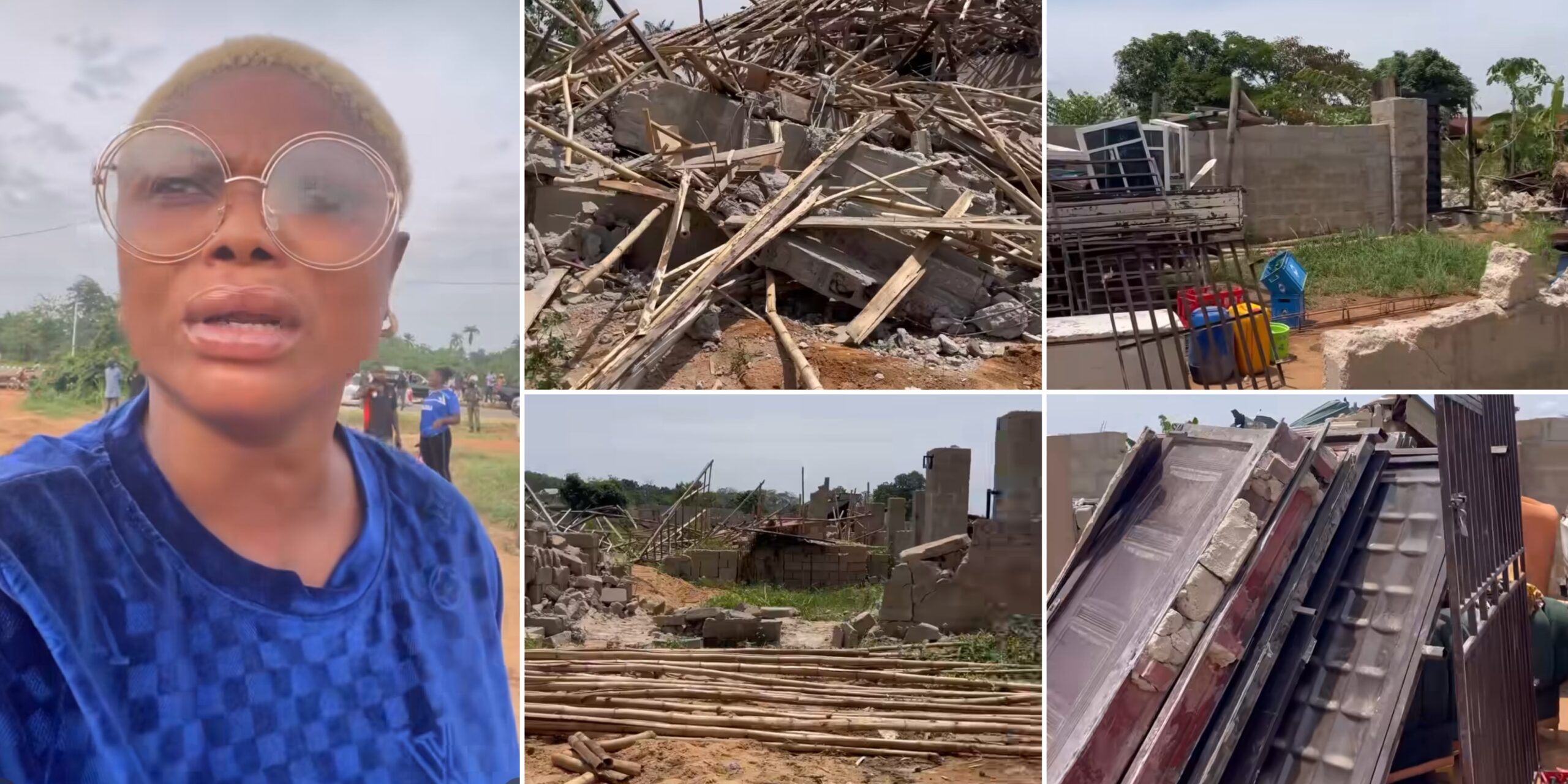 Everything is gone – Evan Okoro cries out as Delta government demolishes her house [VIDEO]