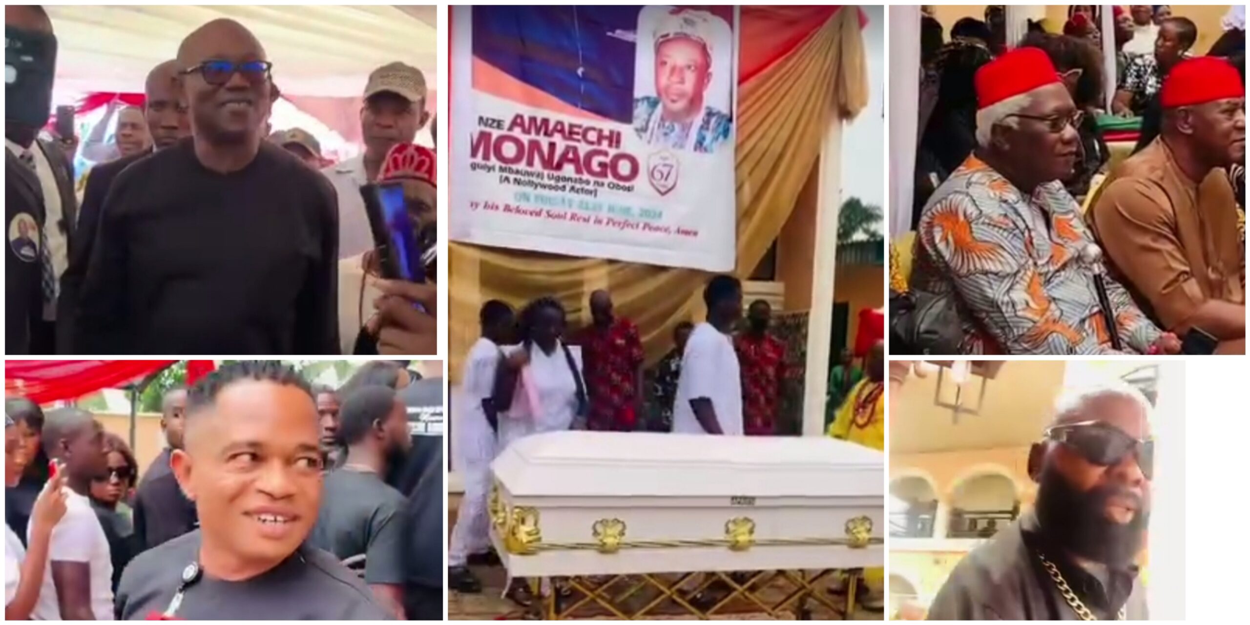 Peter Obi, Nollywood stars, in attendance as Amaechi Muonagor is laid to rest in Anambra (VIDEO)