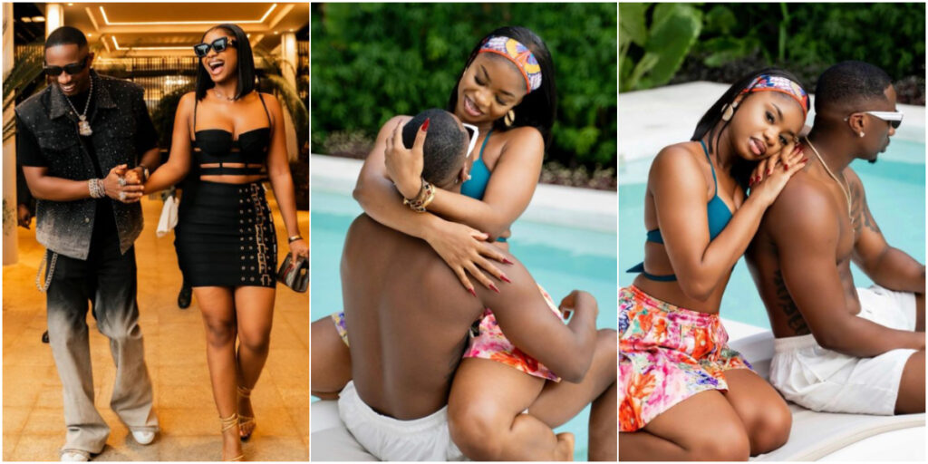 Netizens reacts to Priscilla Ojo and Jux's steamy pool photos