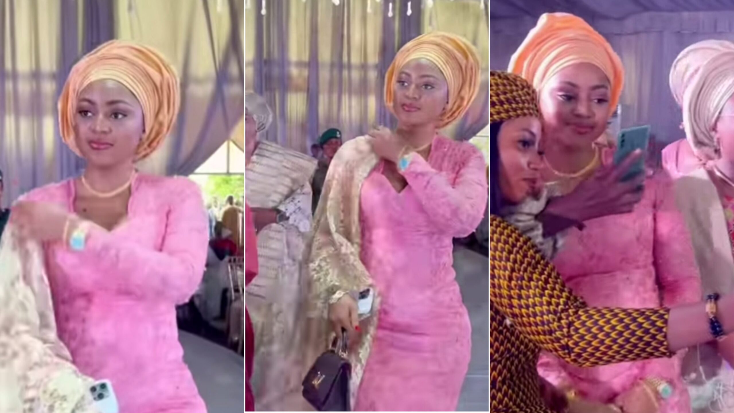 Regina Daniels storms wedding with wives of Senators