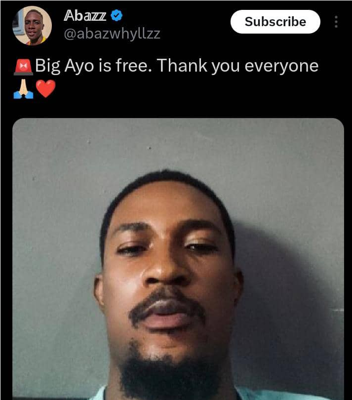 Twitter influencer Ayo freed following intense social media pressure