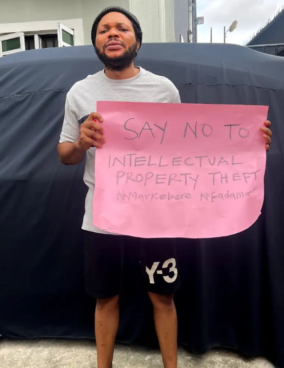 Denilson Igwe stages protest against Mark Angel over intellectual property claims