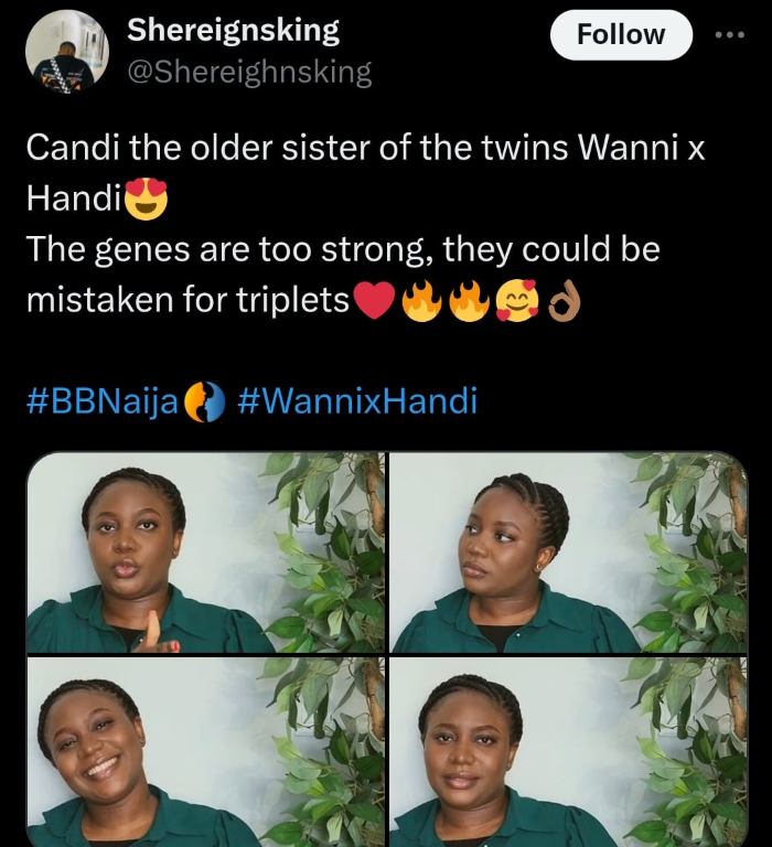 Meet Candi, the alleged older sister of BBNaija’s Wanni X Handi