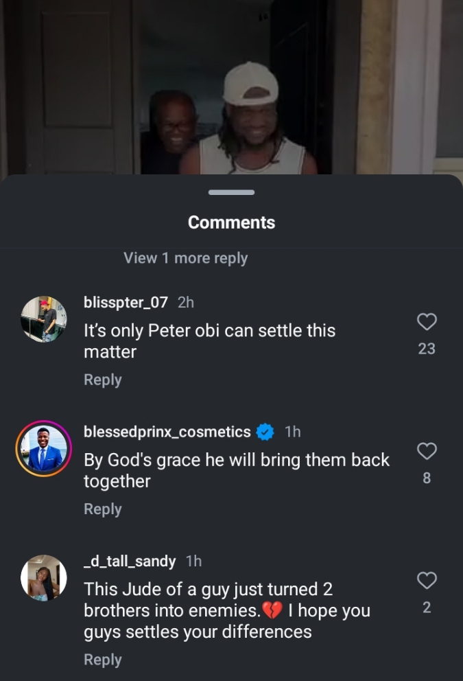 Video of Peter Obi’s visit to Paul and Jude Okoye sparks a wave of hopeful expectations for peace with Mr. P