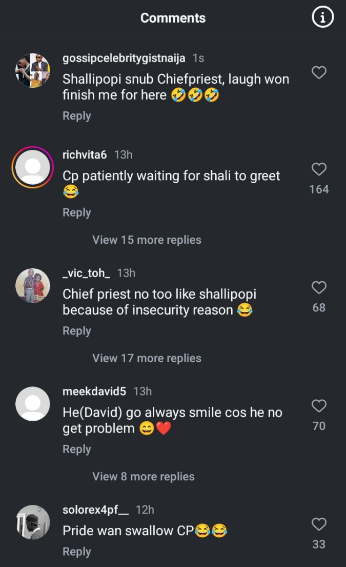 Shallipopi snubbed ChiefPriest, greeted only Davido