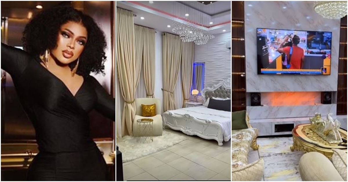 “I own 4 villas on the island” – Bobrisky boasts while showing off the exquisite interior of his current residence