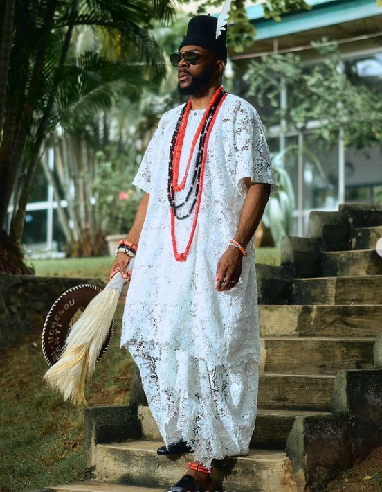 BBNaija host Ebuka rocks traditional Igbo outfit, fans go wild