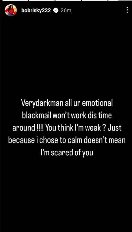  Bobrisky warns Verydarkman over blackmail claims