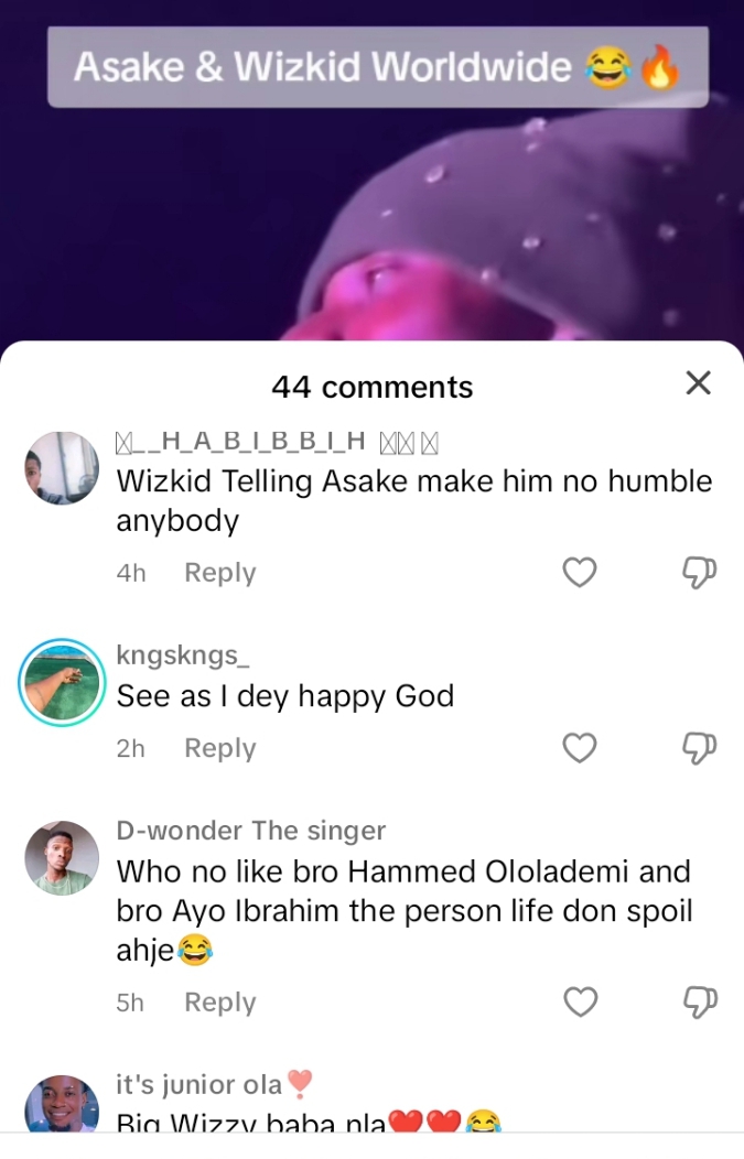 Fans can’t get enough of new video of Wizkid urging Àsake to stop being humble