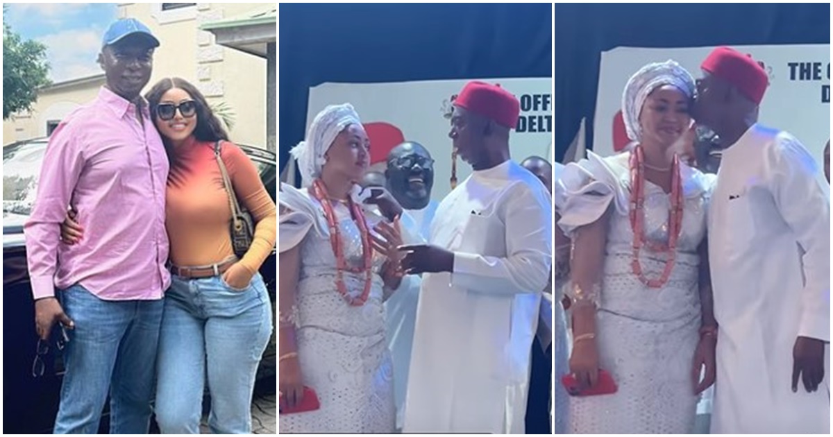 Ned Nwoko’s public display of affection towards wife, Regina Daniels at event gets tongues wagging -VIDEO