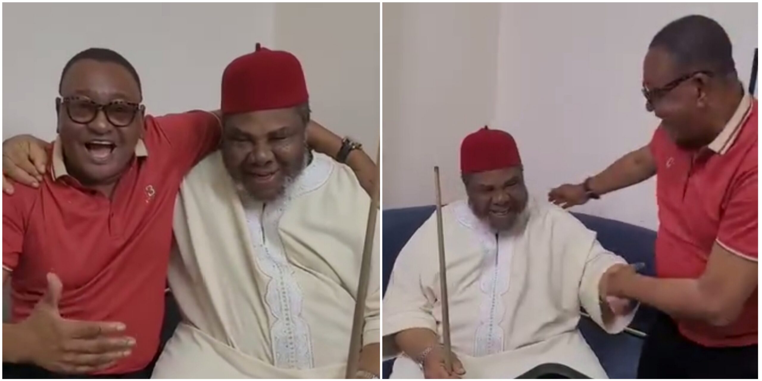 Joy and mutual respect shine in Jide Kosoko and Pete Edochie’s reunion after 12 years (VIDEO)