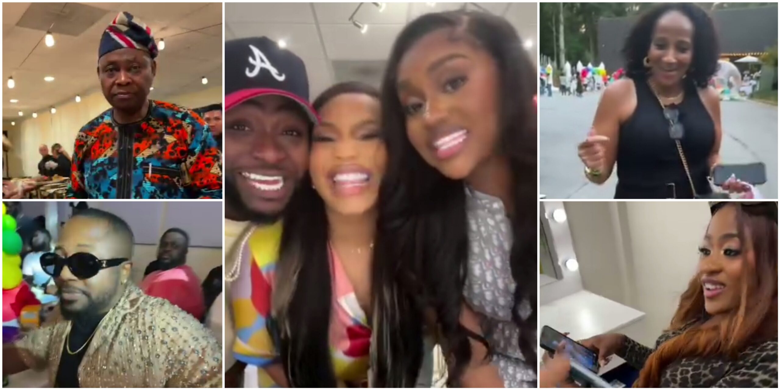 Nike Adeleke drops unseen clips of her mum, Chioma’s sister, Davido’s dad, others at Singer’s twins’ party