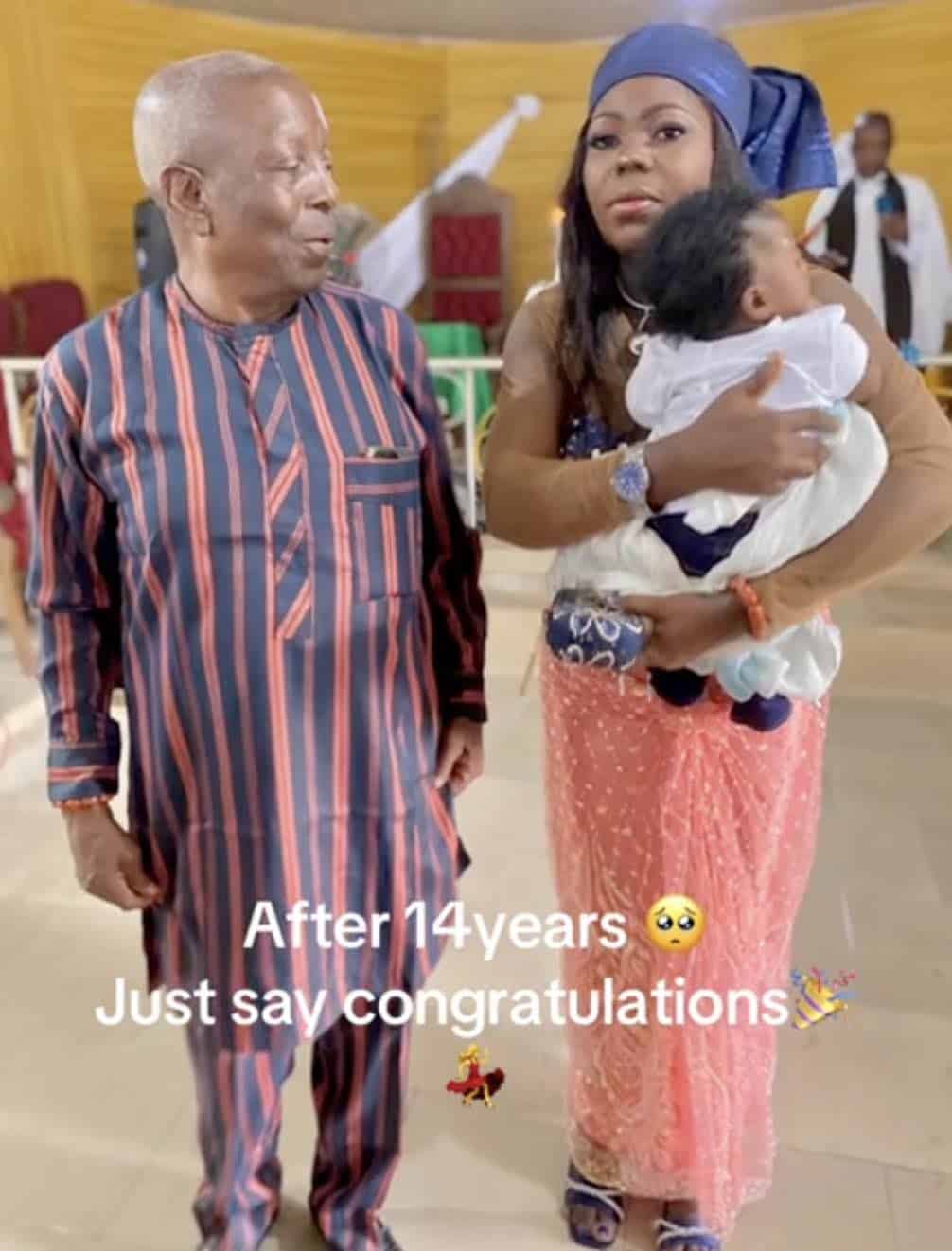 Couple over the moon as they welcome first child after 14 years of childlessness 