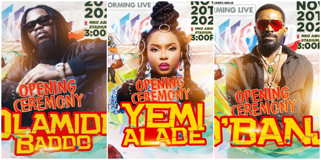 Olamide, D’banj, Yemi Alade to headline opening ceremony of African Military Games in Abuja