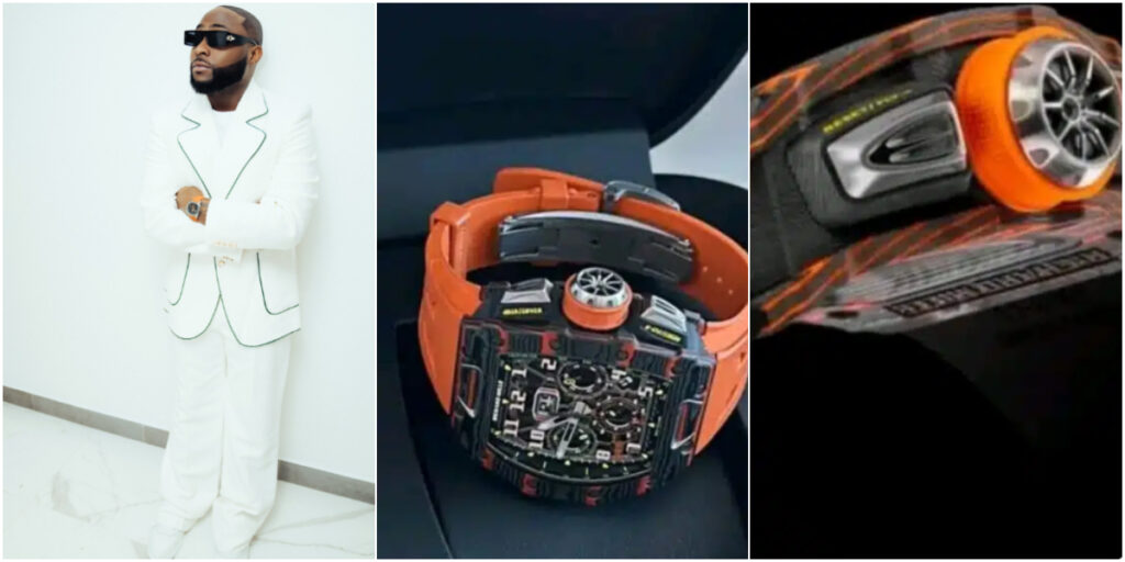 Davido shows off $500K new Richard Mille watch